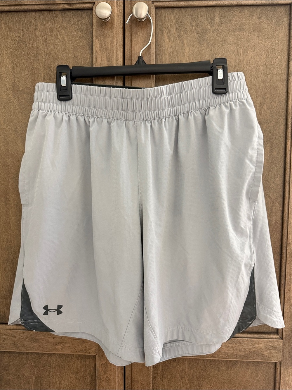 Under Armour Light Gray Athletic Shorts with Dark Gray Accents